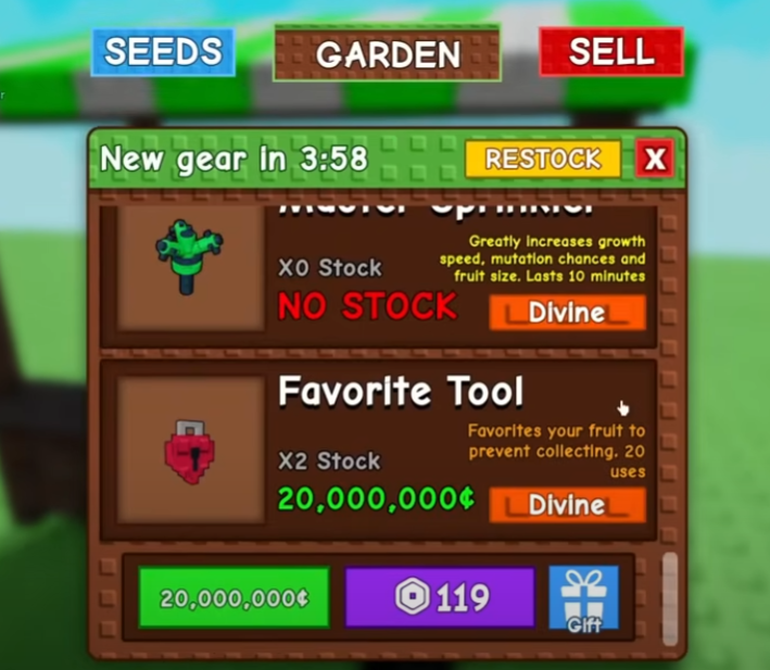 favorite tool grow a garden